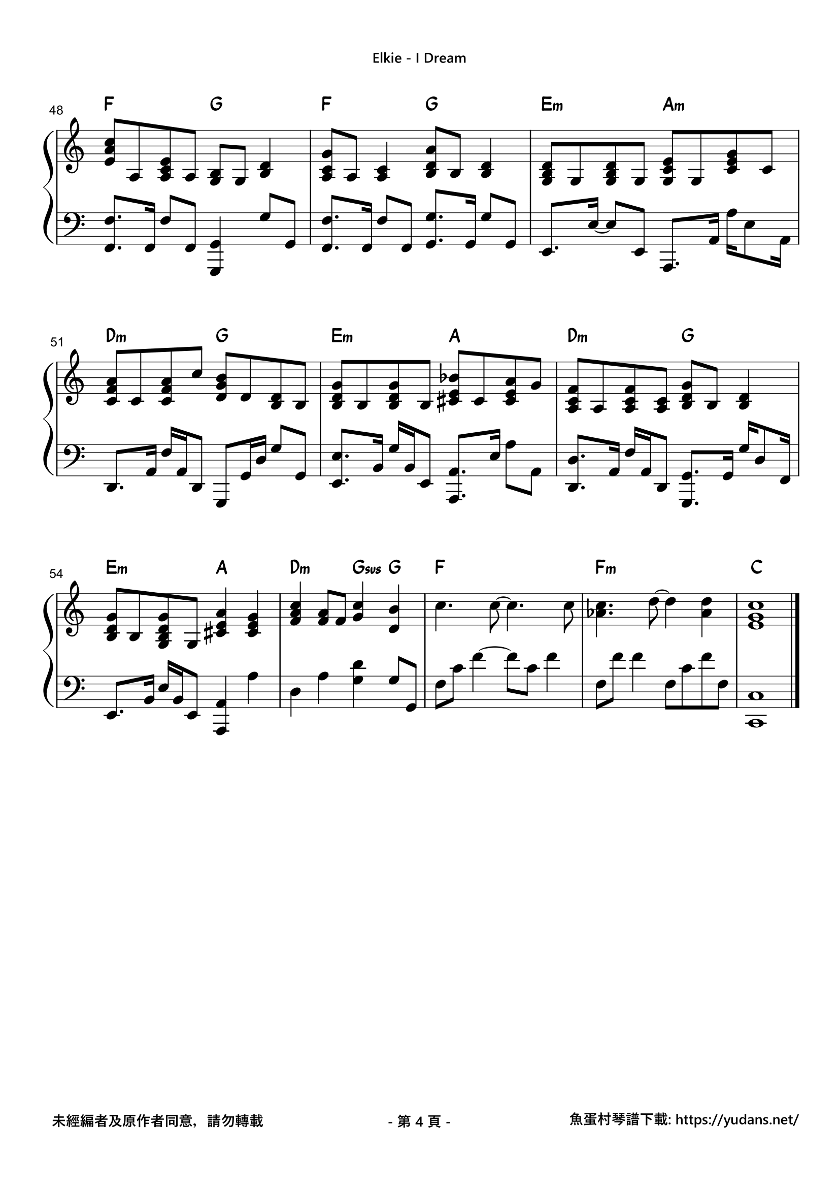 I dream Stave Sheet Page 4