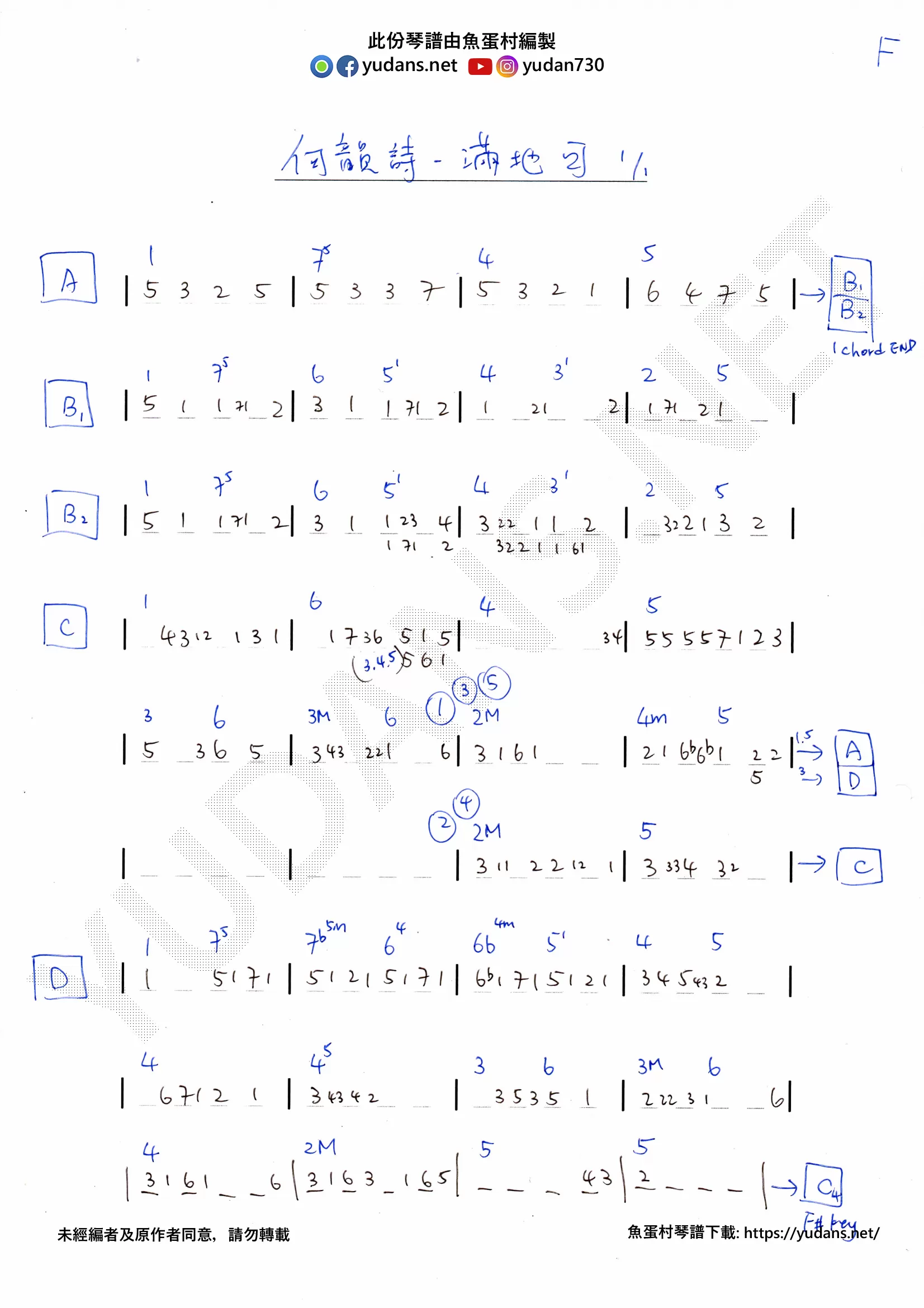 滿地可 Stave Sheet Page 1