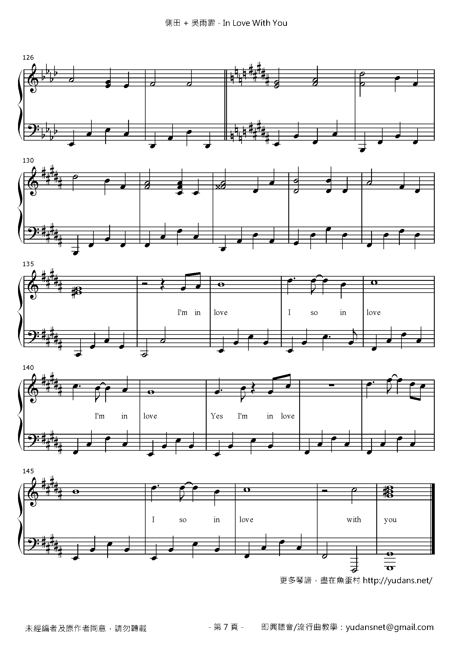 In Love With You Stave Sheet Page 7