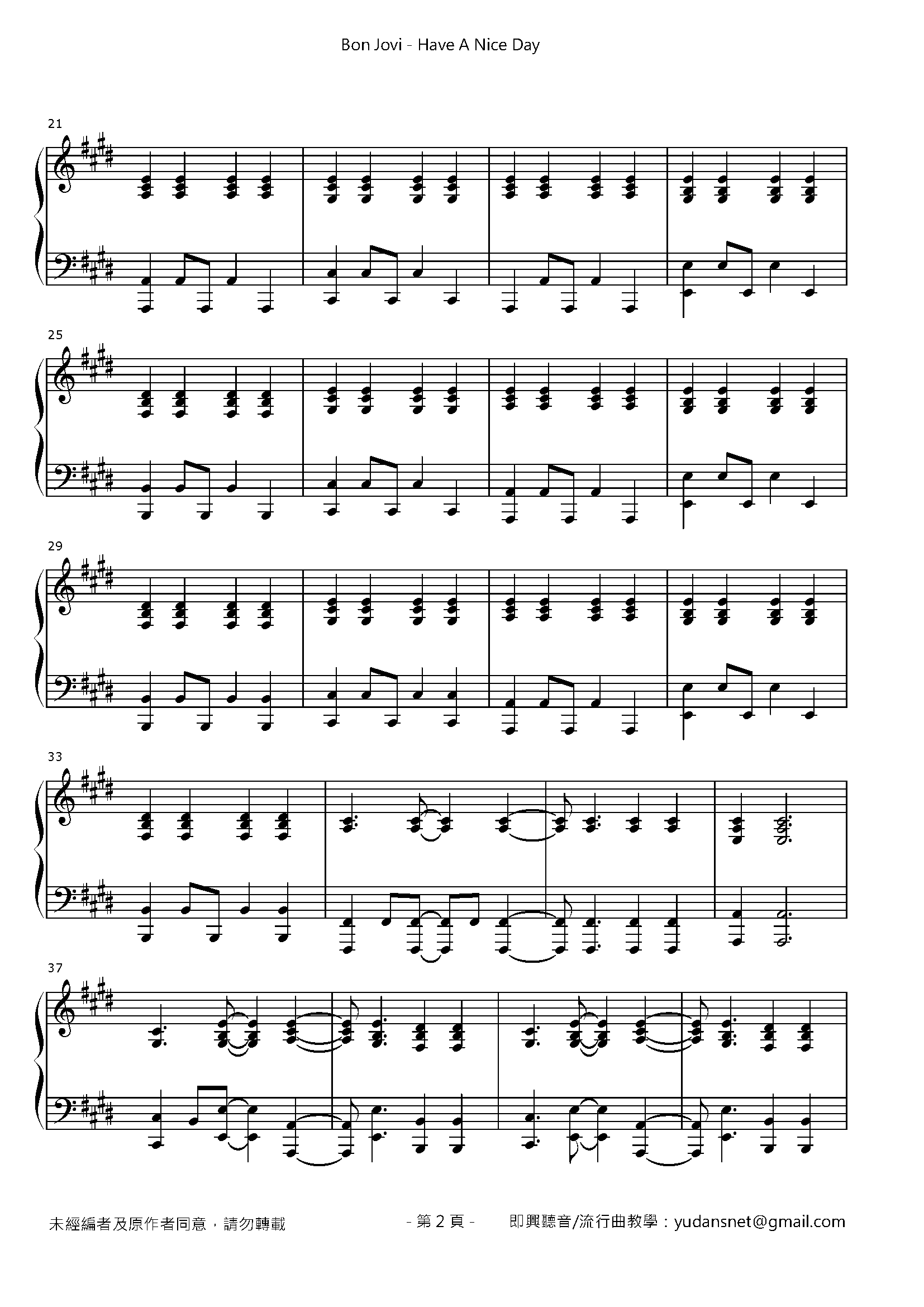 Have A Nice Day Stave Sheet Page 2