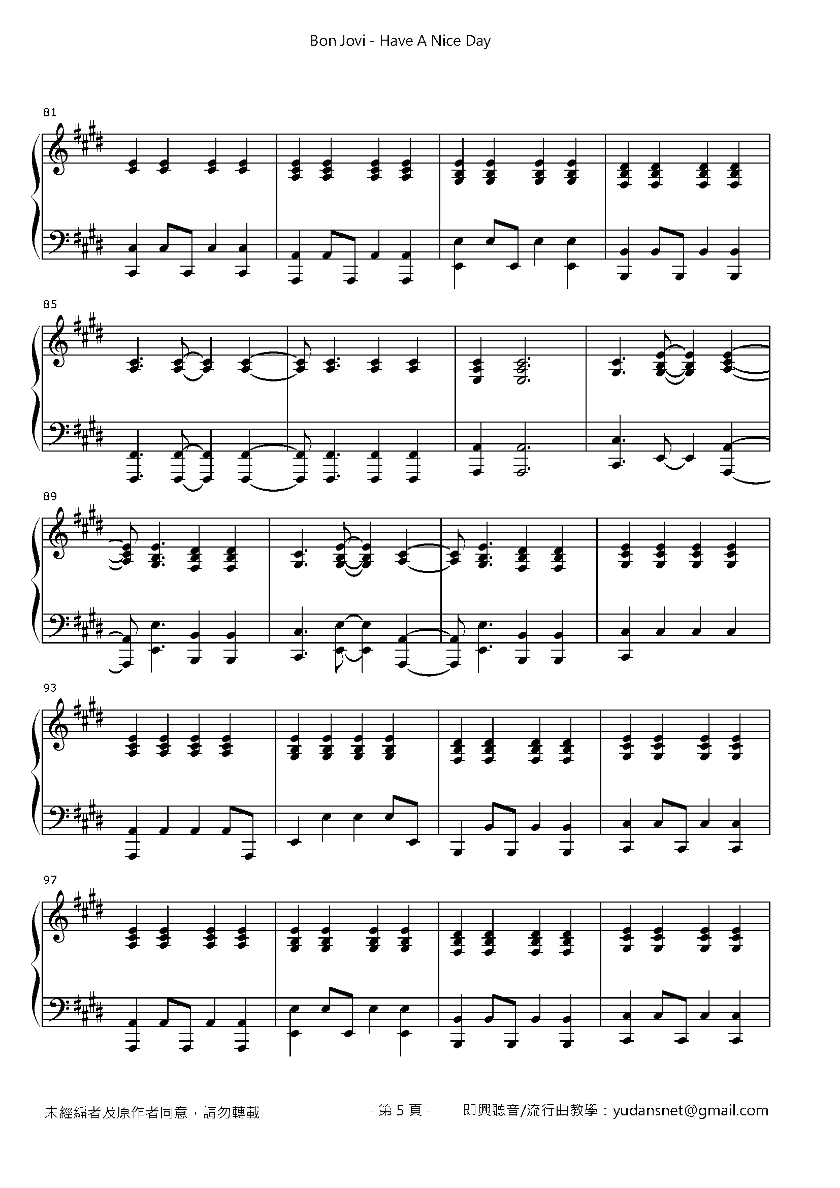 Have A Nice Day Stave Sheet Page 5