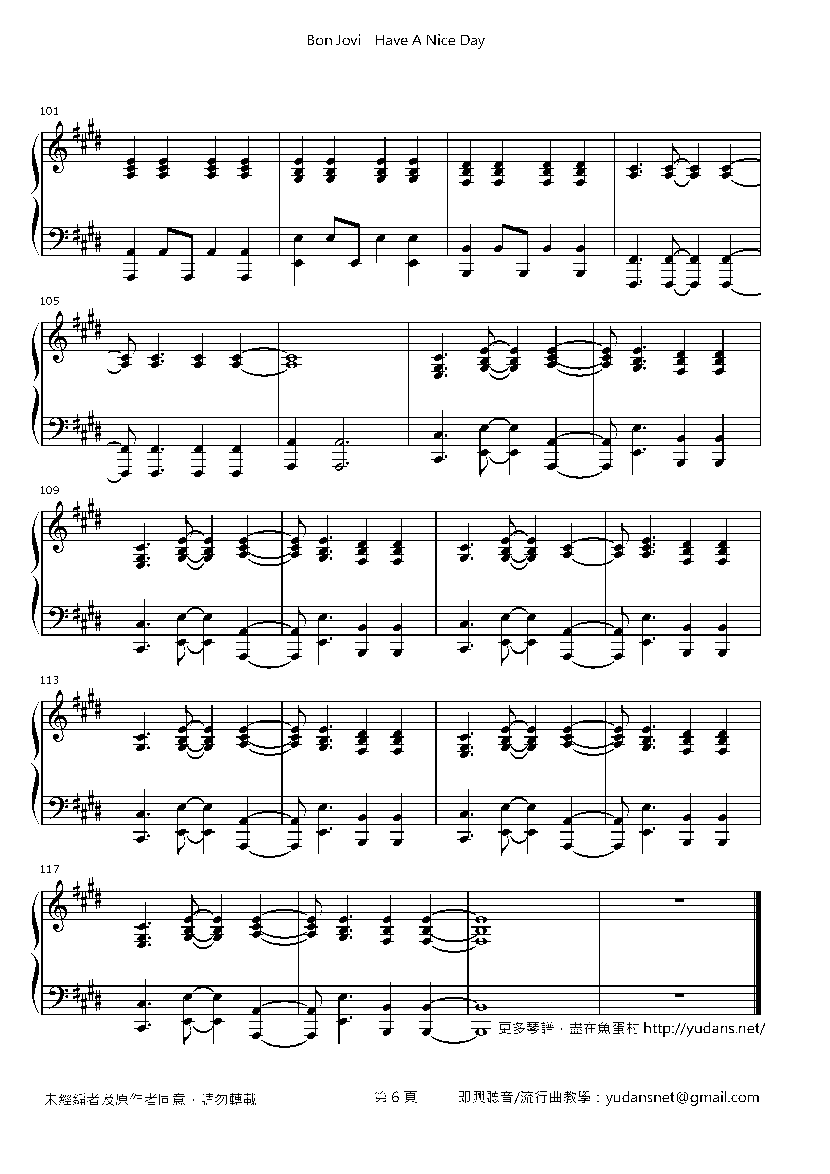 Have A Nice Day Stave Sheet Page 6