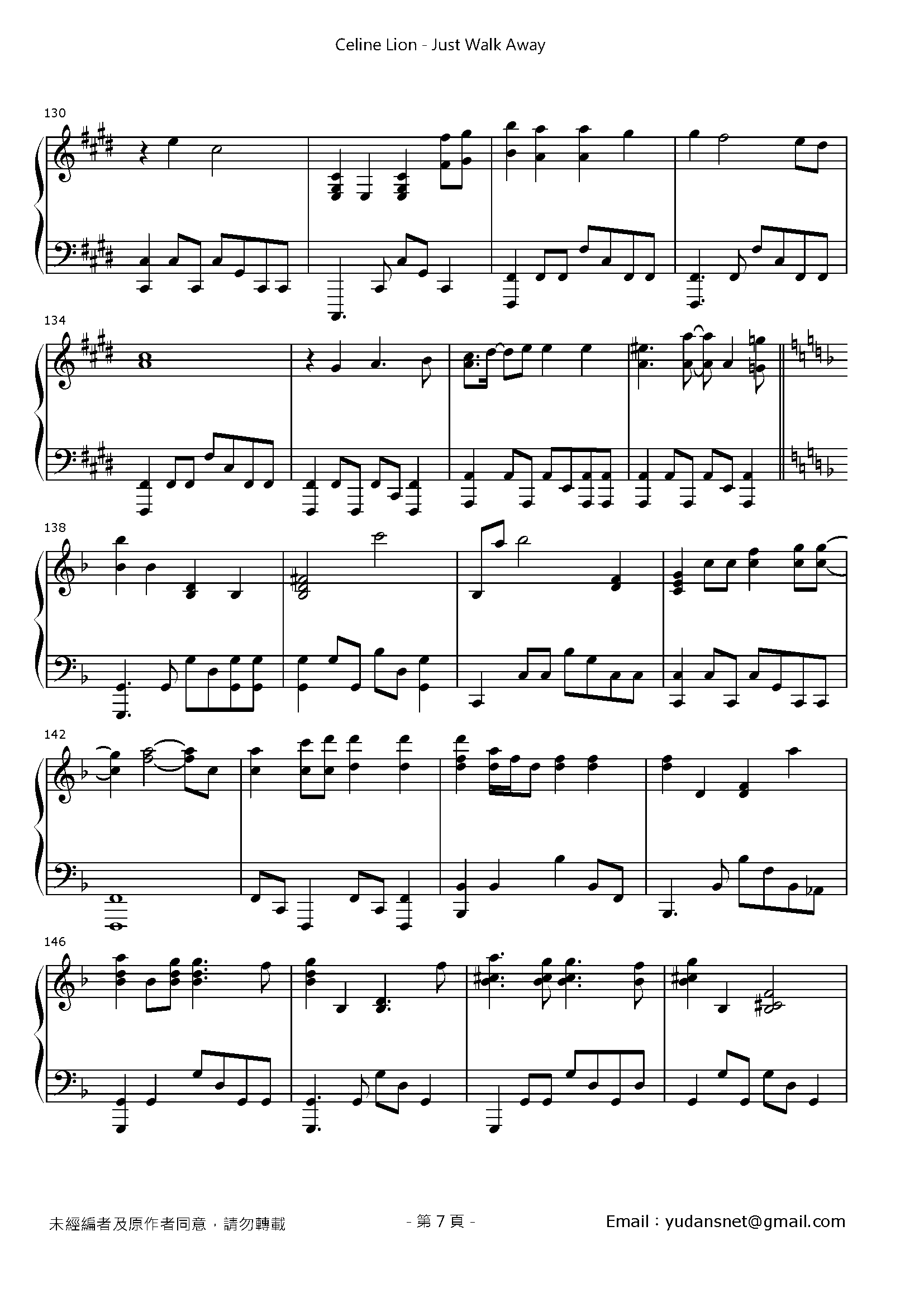 Just Walk Away Stave Sheet Page 7