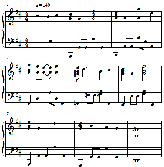 村長級旋律譜示範